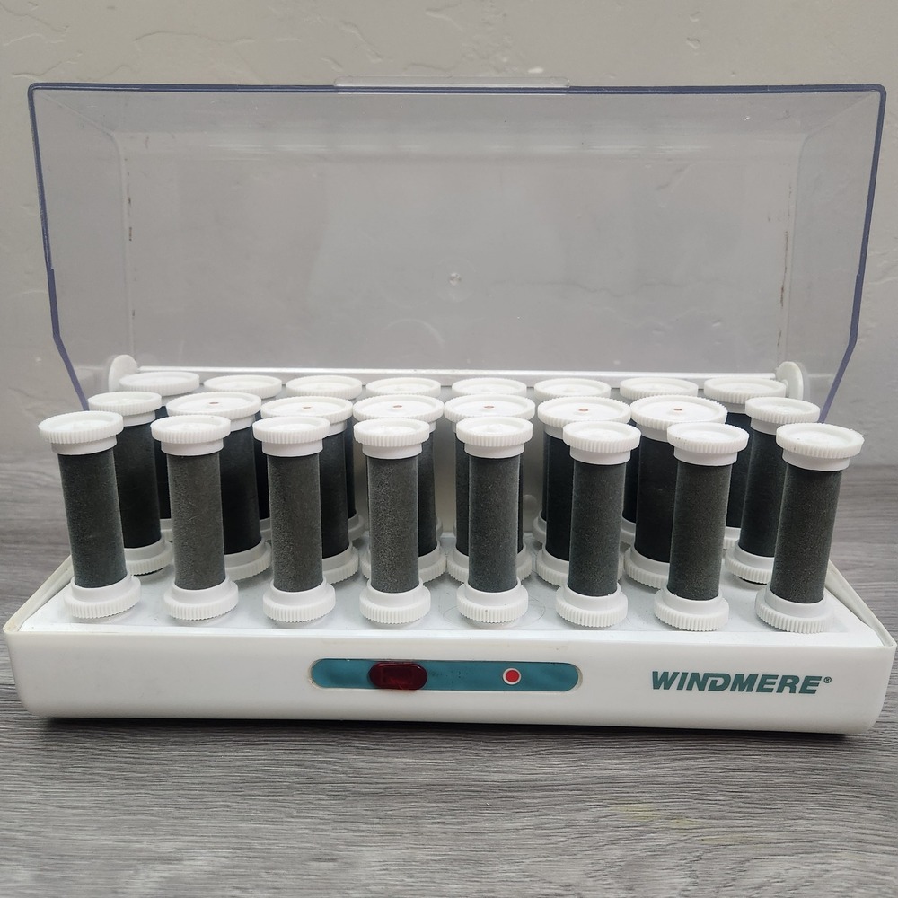 Windmere Vintage Hot Roller Set 24 Velvet Flocked Electric Hair Setter White